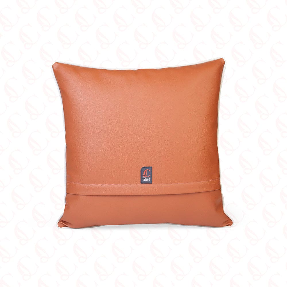 Brown Faux Leather Cushion Cover