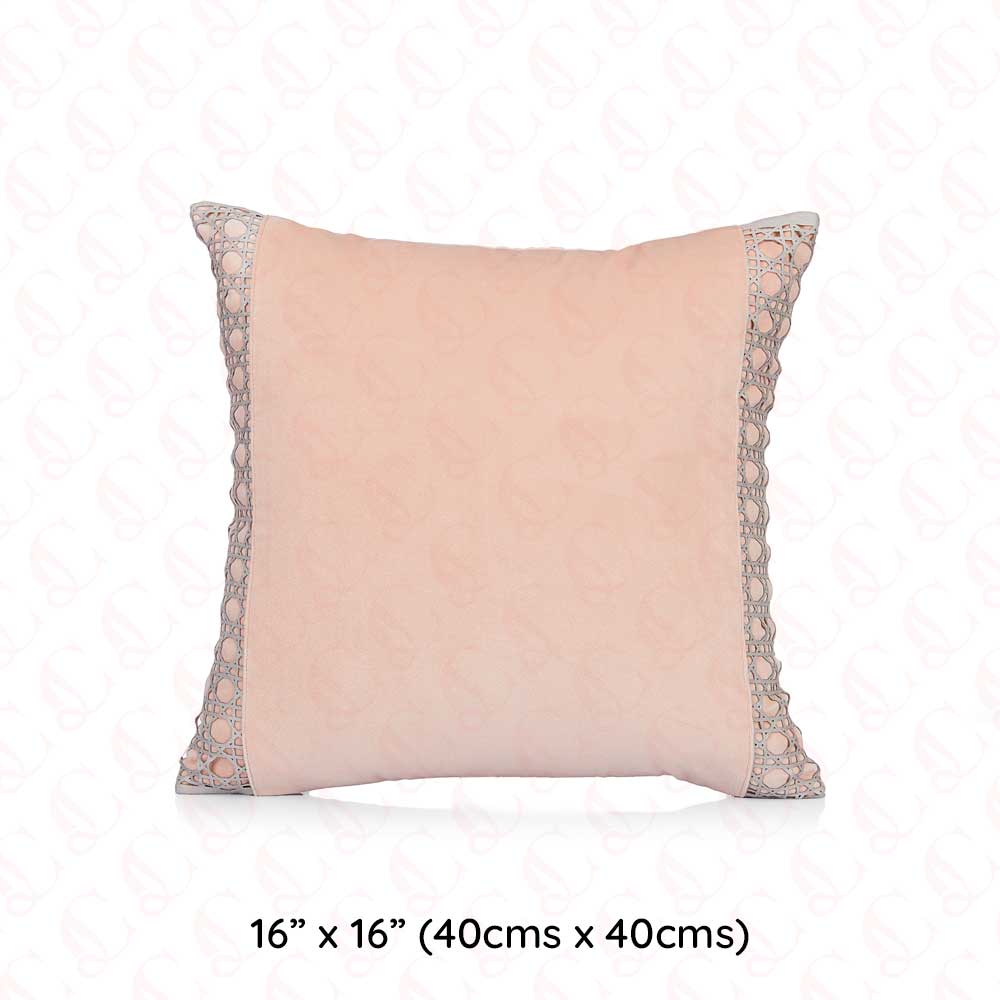 Blush Rattan Mesh Cushion Cover