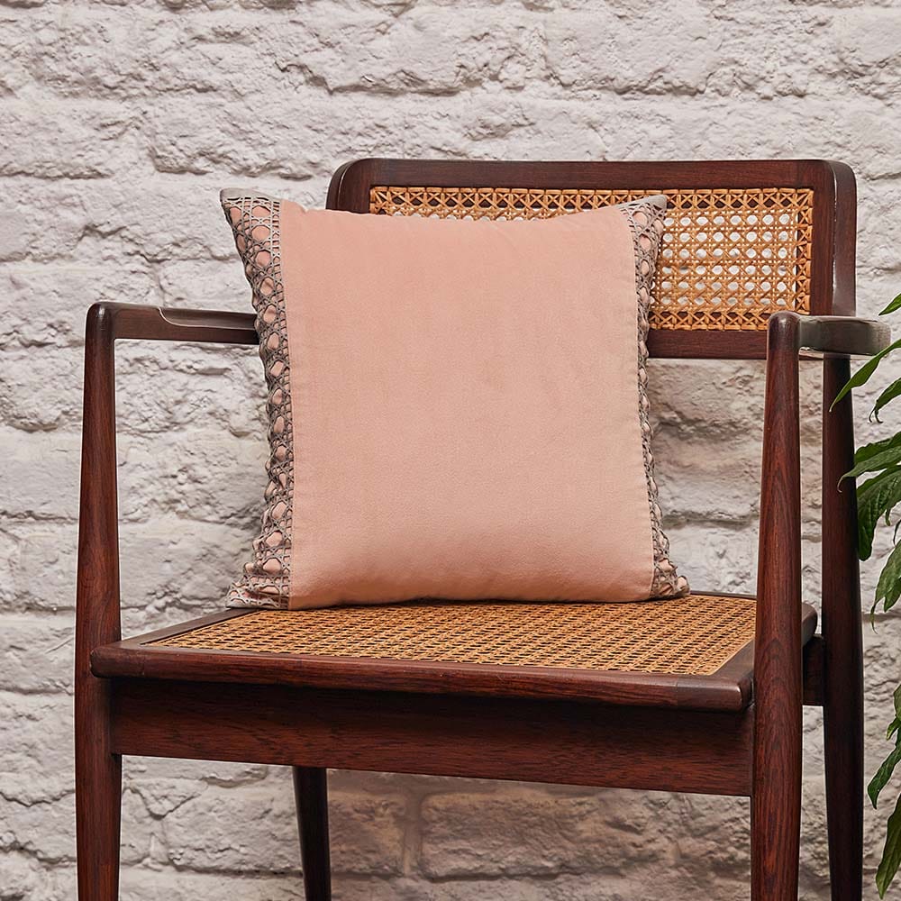 Blush Rattan Mesh Cushion Cover