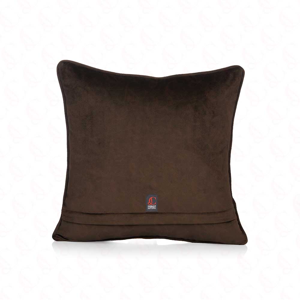 Golden Hand Embroidered Cushion Cover