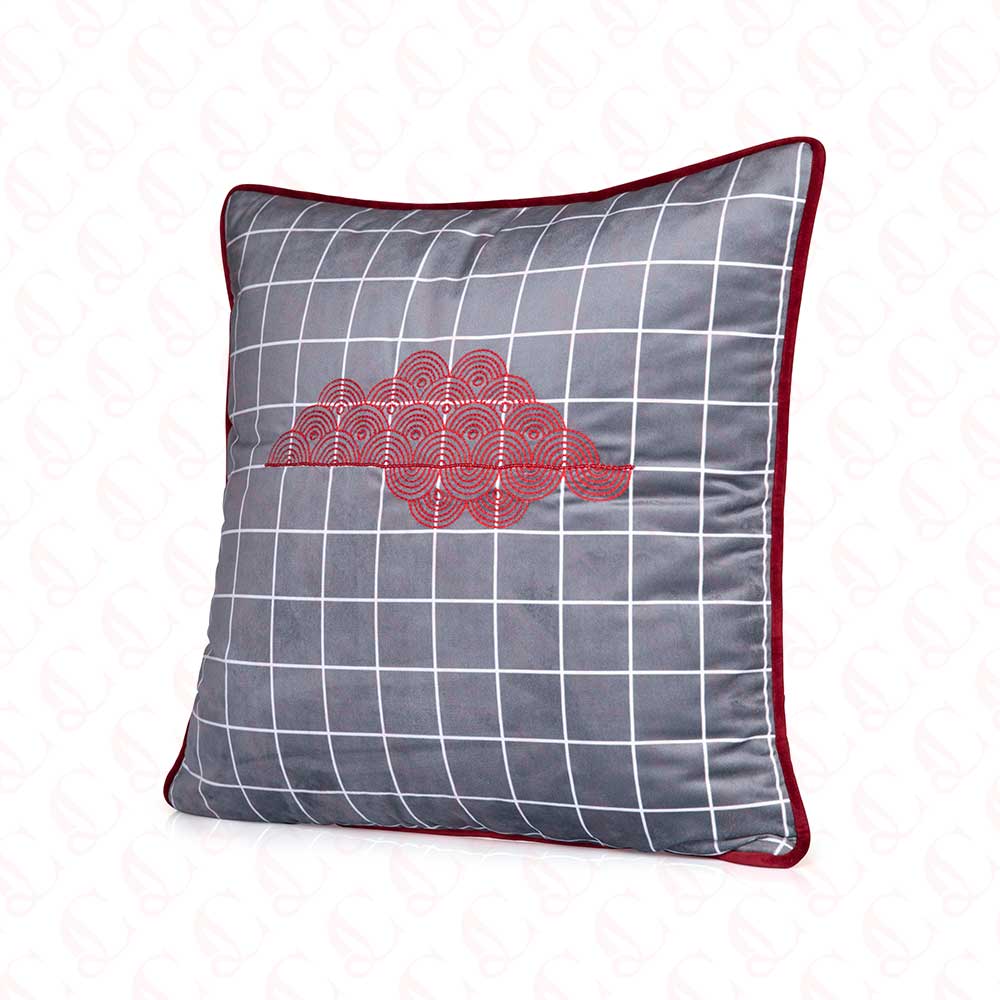 Embroidered Velvet Cushion Cover