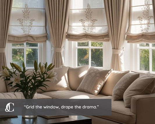The Grid Window Trend: Pairing Structured Curtains with Contemporary Frames