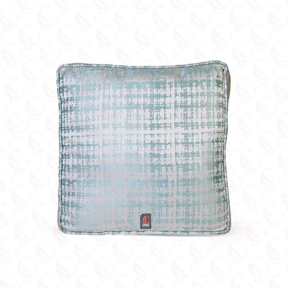 Blue Jacquard Fabric Cushion Cover