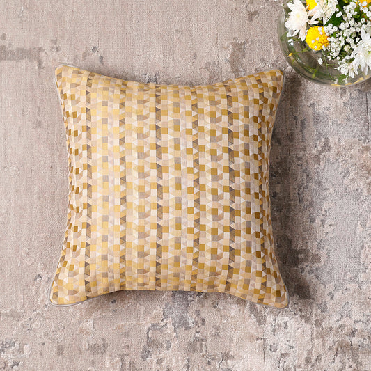 Golden Mosaic Cushion Cover