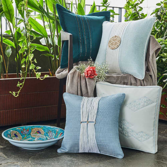 Luxury Blue Colour Cushion Cover Set 